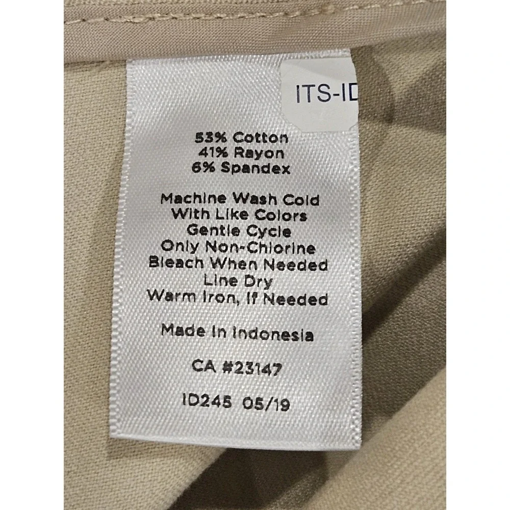 Talbots Chatham Ankle Pants Size 16 Tan Khaki Side Zip Cotton Blend NWT